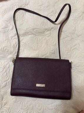 kate spade Saffiano Leather Crossbody in Deep Plum